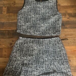 Black and White Women's Set top L (fits like Medium) and skirt M ( fits like S)